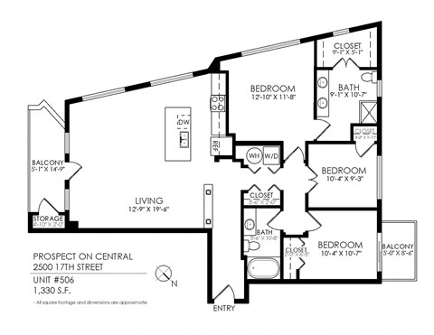a floor plan of a house with bedrooms and a living room
